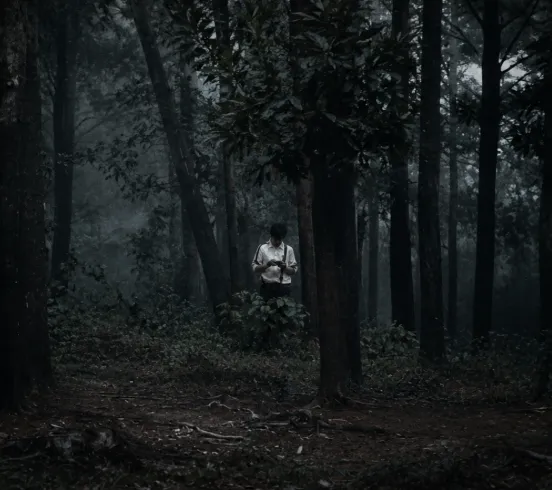 Character in forest